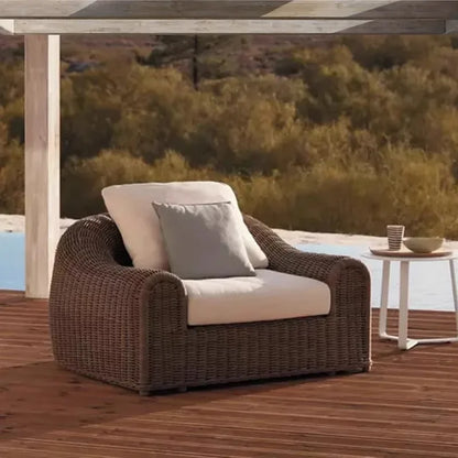 Leisure Rattan Outdoor Sofas Modern Courtyard Terrace Balcony Garden Sofas Accent Banquet Furniture Muebles Jardin Lshysf