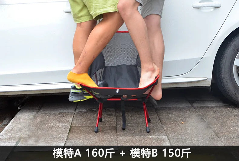 Ultra-Light Aluminum Alloy Folding Chair - Portable Outdoor Camping Fishing Beach Picnic Hiking BBQ Comfort Backrest Chair