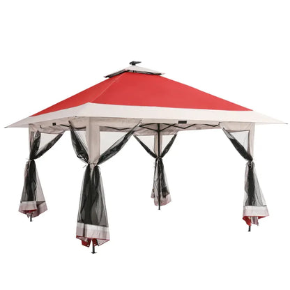 One-Push Instant Setup 13x13ft Pop Up Gazebo Tent with Mosquito Net, UPF 50+ Waterproof Canopy for Backyard,Camping, BBQs