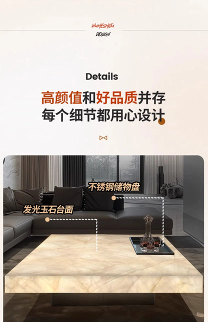 Rectangle Italian Marble Coffee Table Modern Style Luxury Minimalist Unique Coffee Table Living Room Mesa Centro Salon Furniture