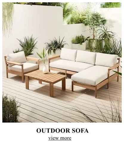 Leisure Outdoor wood Furniture waterproof villa sectional garden solid teak  wood outdoor sofa