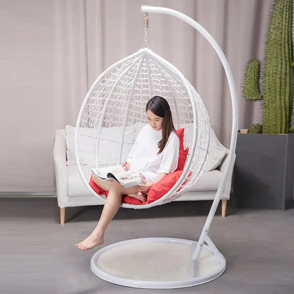 Factory Metal Adult Bamboo Rattan Outdoor Balcony Rocking Hanging Patio Swing Chair