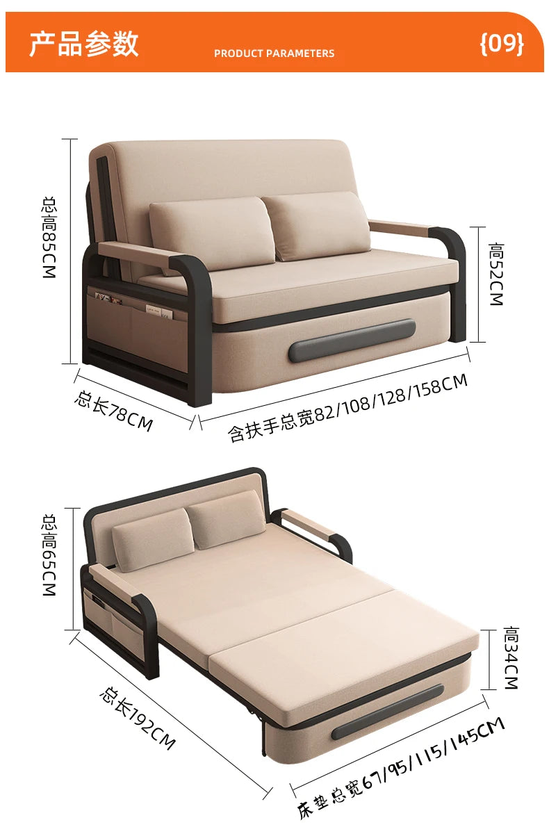 Sofa bed folding dual-purpose 2025 new single bed small apartment living room balcony folding bed multi-functional retractable b