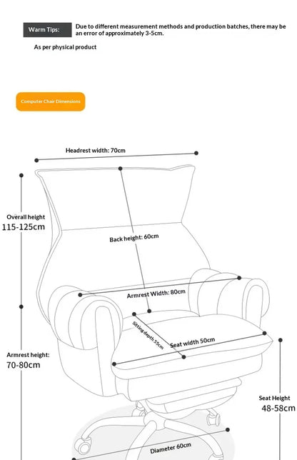 Comfortable Long-term Sofa Chair Gaming Chair Bedroom Desk Chair Ergonomic Chair Furniture Sillas Gamer Adjustable Backrest