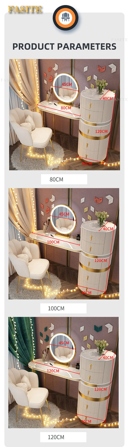 Bedroom Italian Light Luxury Dressing Table Wind Storage Cabinet One Small Apartment Makeup Dresser