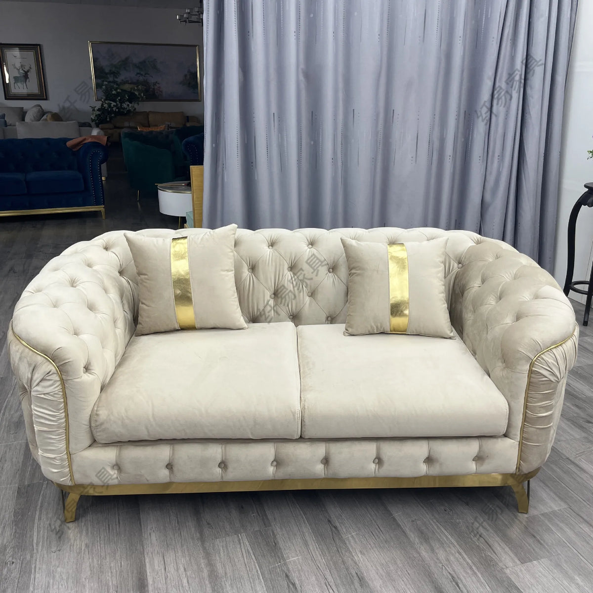 Italian light luxury fabric sofa combination modern minimalist velvet villa furniture