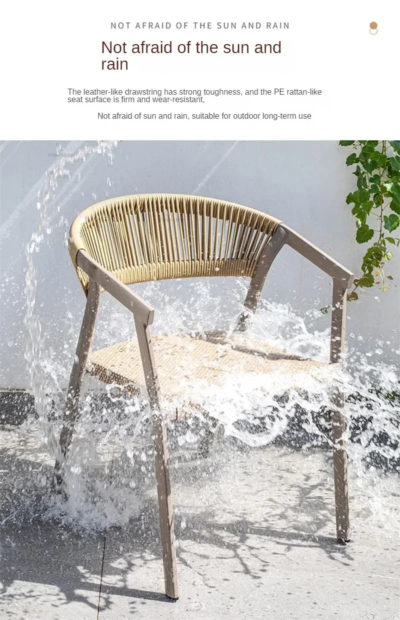 Outdoor Garden Furniture Sets Waterproof Open-air Balcony Aluminum Alloy Chair Outdoor Furniture Sets Courtyard Table and Chair