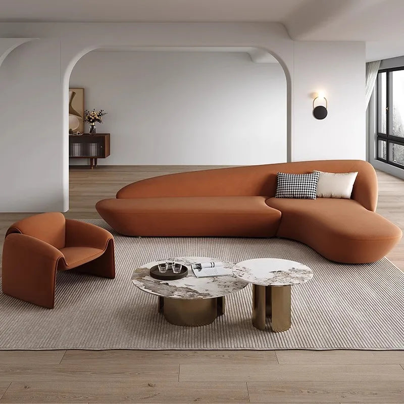 Ensemble de canapés d'angle contemporains de style irrégulier pour la maison, le bureau, le hall d'hôtel, la réception, la salle de réunion, le club-house, le bureau de vente