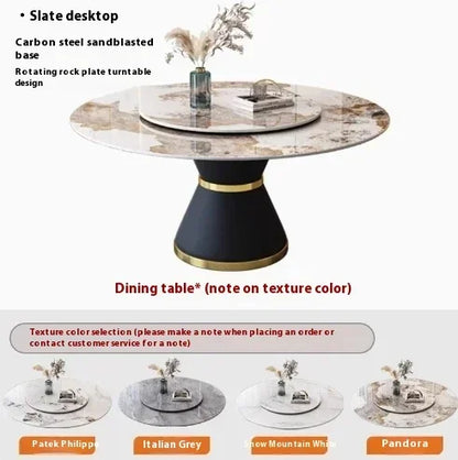Round Sliding Table Luxury Table Stainless Steel Kitchen Islands Transparent Mesa Comedor Garden Furniture Sliding Dining Wash