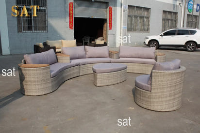 -L shape Design rattan wicker sofa set modular modern garden sectional furniture outdoor furniture
