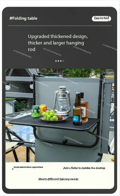 Balcony Railing Hanging Table Folding Lifting  Computer  Household Small Bar Desk Dining  Outdoor Guardrail