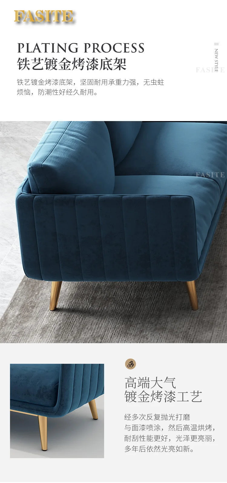 Office sofa Simple modern coffee table combination set Reception room Business meeting three-person sitting area sofa