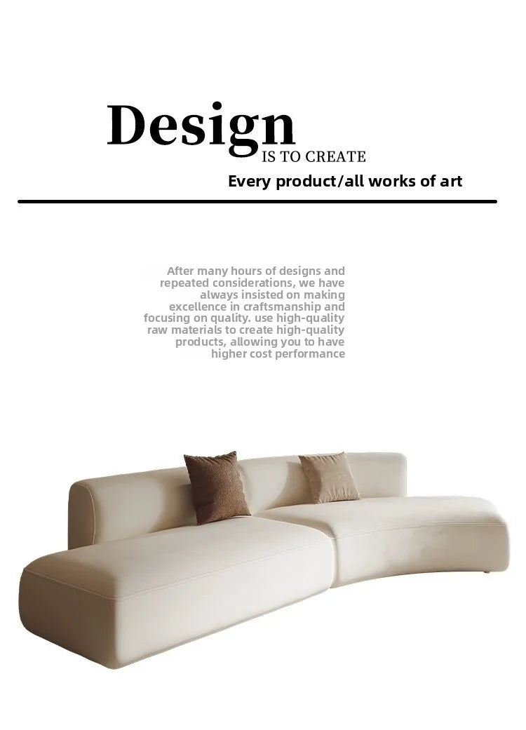 Cream wind special-shaped sofa Modern hotel lobby reception lounge area Modern minimalist leisure curved sofa