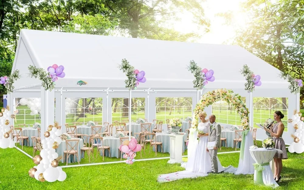 20x30 Party Tent Heavy Duty Wedding Canopy Waterproof Outdoor Event Shelter with Sidewalls White