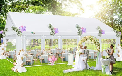 20x30 Party Tent Heavy Duty Wedding Canopy Waterproof Outdoor Event Shelter with Sidewalls White