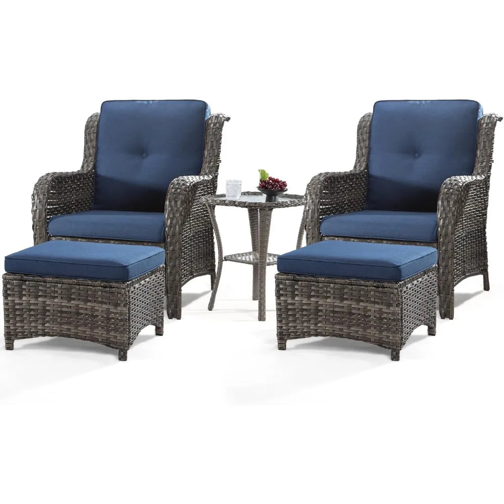 Outdoor Wicker Chair Rattan Patio Dining Chairs PE Wicker Patio Chairs with Seat Cushions