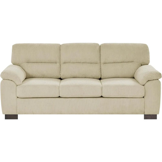 81" Modern Sectional Sofa Couch for Living Room, Upholstered Corduroy 3 Seater Sofa for Small Space Apartment, Deep Seat