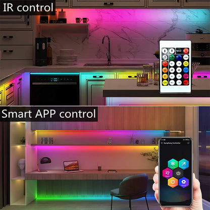 LED Strip Lights RGBIC 5050 LED Strips Commercial Grade Waterproofing App Control Tape Light For Bedroom Room Kitchen Bar