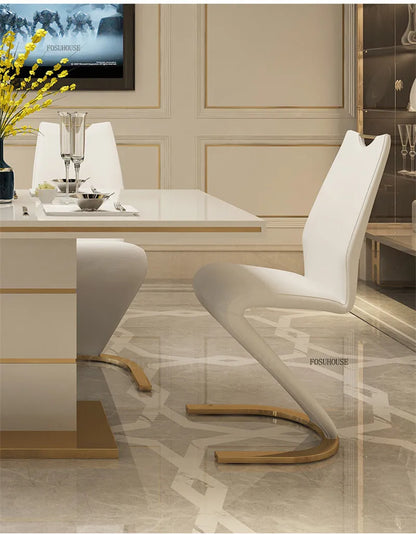 2pcs dining chairs Modern creative design Dining Chair Leather Living Room Chair Reception Chair Hotel Home Popular Furniture