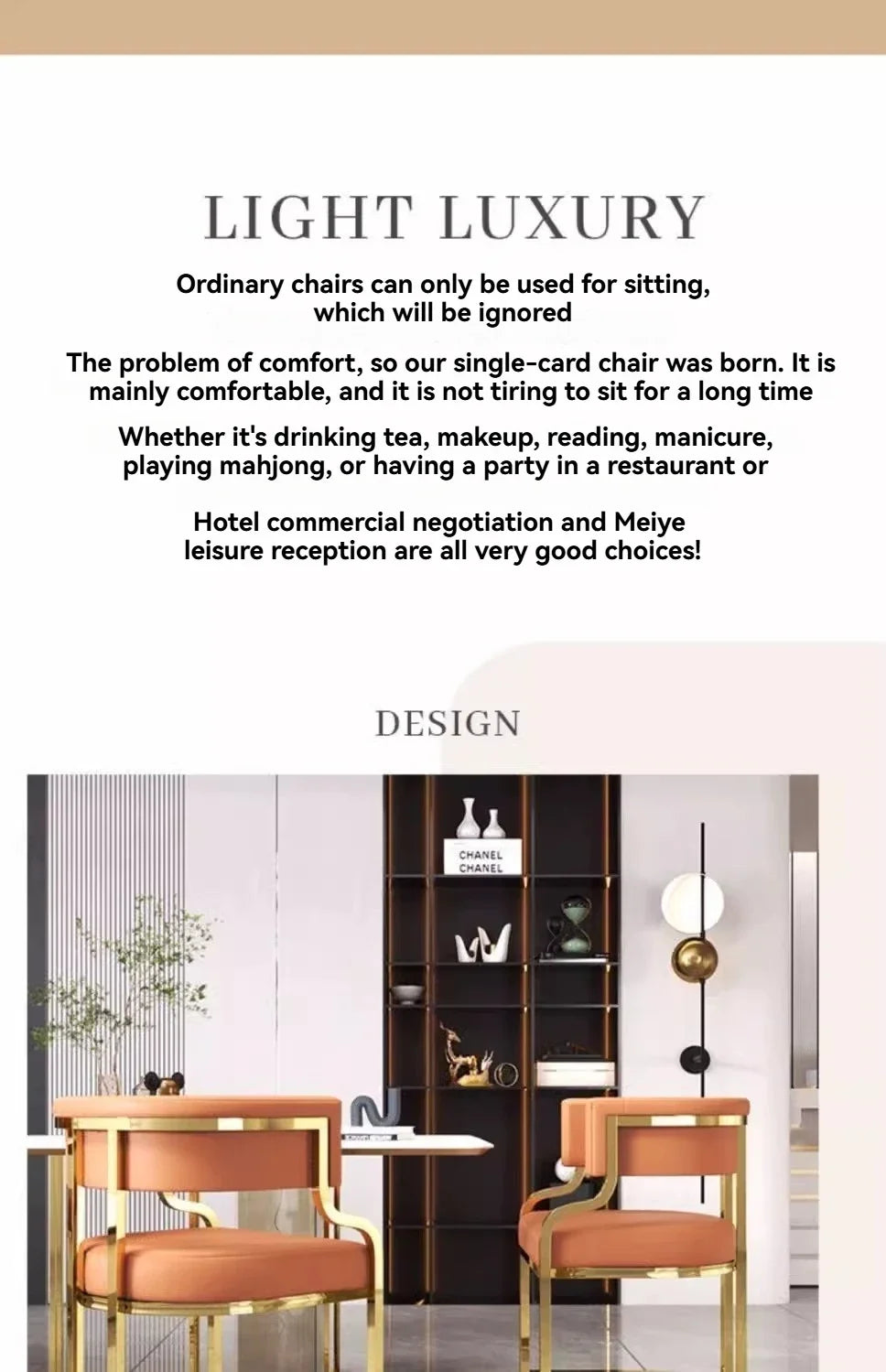 Luxurious modern simple leisure chairs dining chairs home negotiation chairs fashion makeup chairs tea table chairs