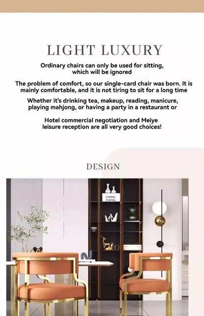 Luxurious modern simple leisure chairs dining chairs home negotiation chairs fashion makeup chairs tea table chairs