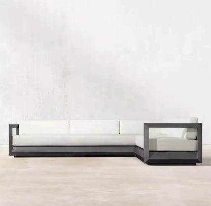 Outdoor Aluminum Alloy Sofa Courtyard Outdoor Waterproof Sunscreen Sofa Chair Combination Garden Sofa Furniture