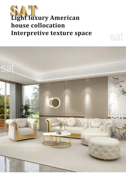 A Leather Sofa Luxury Couches L Shape Sofa Set Sectional Corner Modular Living Room Furniture sofa Set