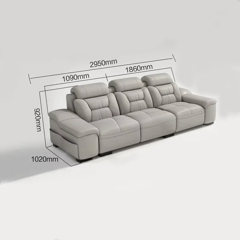 A Simple Modern Living Room Business Led Creative Combination Furniture Leather Sofa