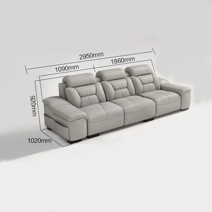 A Simple Modern Living Room Business Led Creative Combination Furniture Leather Sofa