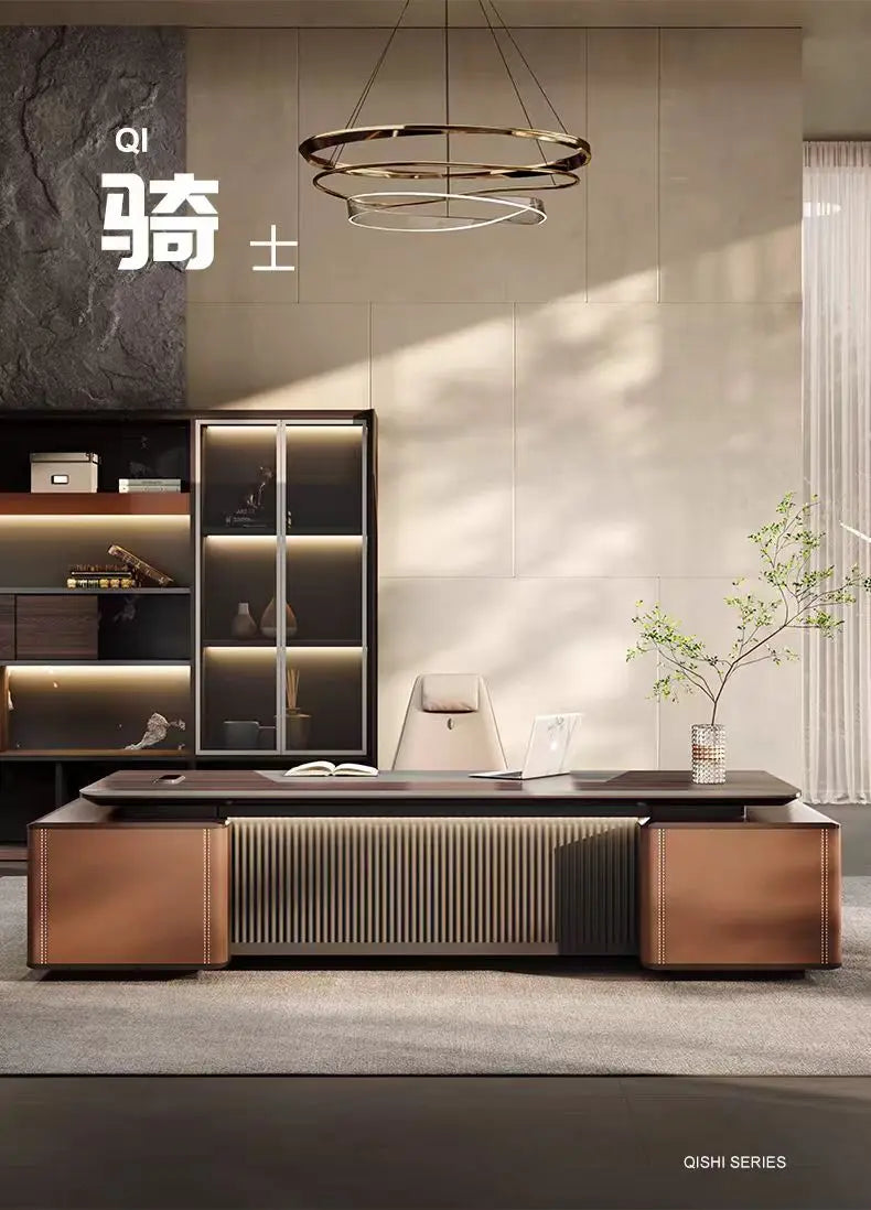 Boss Office President's Desk Light Luxury Advanced Sense Large Class Desk Furniture Chairperson's Office Desk And Chair Combinat