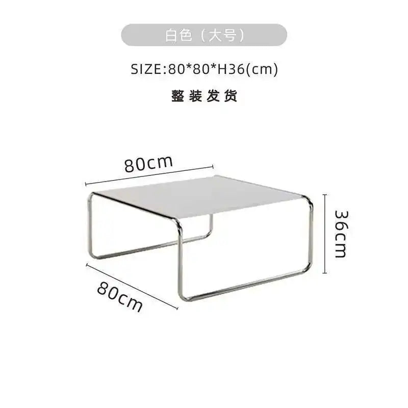 Bauhaus Stainless Steel Medieval Personality Black and White Rectangular Side Several Combination Home Living Room Coffee Table