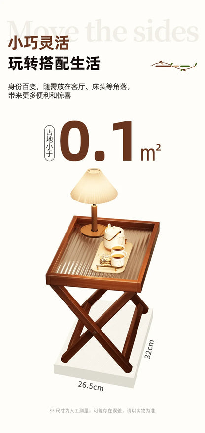 INS Folding Small Table Outdoor Picnic Portable Coffee Table Non-Solid Wood Home Living Room Mini Side Table