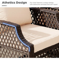 7-Piece Outdoor Patio Furniture Set with Wicker Swivel Chairs, Ottomans, and Storage Coffee Table