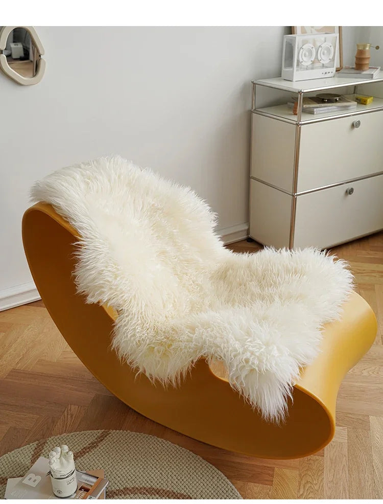 Nordic Chair Living Room Furniture Single Person Sofa Rocking Chairs Plastic Armchair Household Balcony Leisure Lazy Recliner