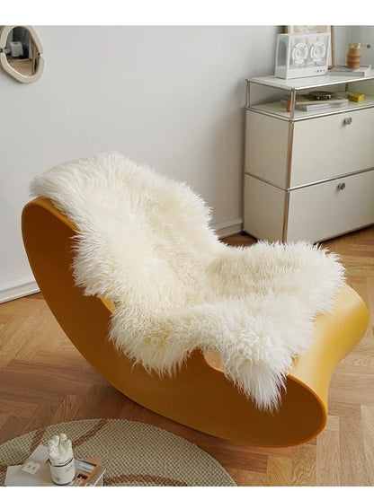 Nordic Chair Living Room Furniture Single Person Sofa Rocking Chairs Plastic Armchair Household Balcony Leisure Lazy Recliner