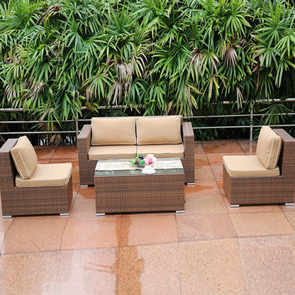 Outdoor Open-air Garden Sofas Hotel Backrest Modern Leisure Garden Sofas Balcony Pe Rattan Furniture Sofá Do Jardim MHHYSF