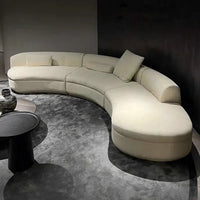 Curved sofa minimalist designer large corner fabric sofa combination
