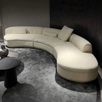 Curved sofa minimalist designer large corner fabric sofa combination