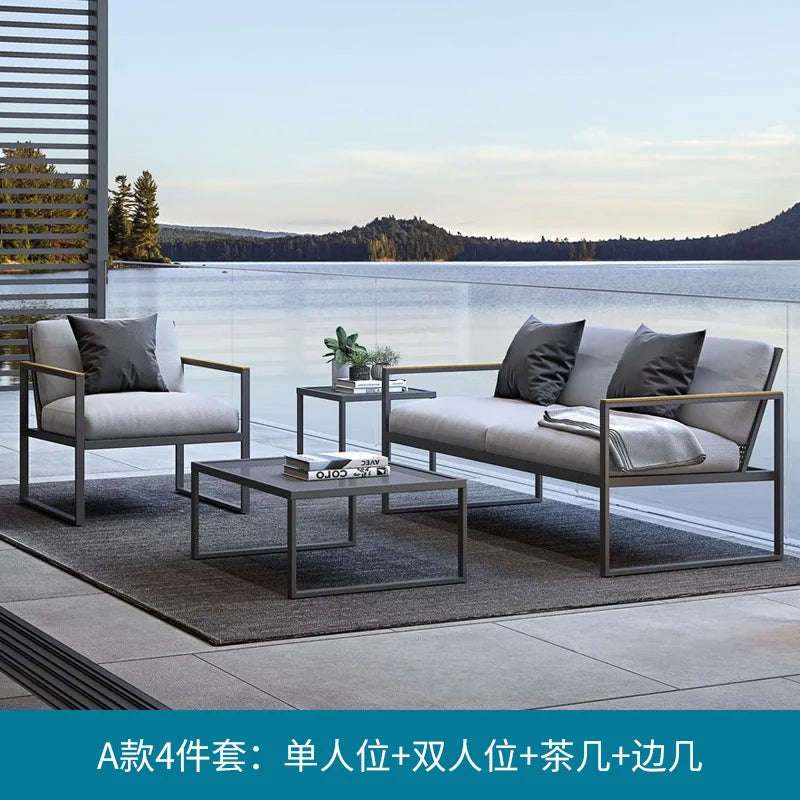 Outdoor Sofa Courtyard Garden Terrace Waterproof Sunscreen Hotel Outdoor Leisure Furniture Combination