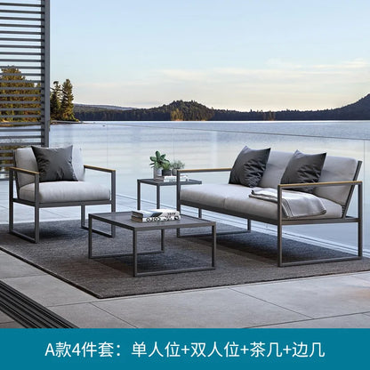 Outdoor Sofa Courtyard Garden Terrace Waterproof Sunscreen Hotel Outdoor Leisure Furniture Combination