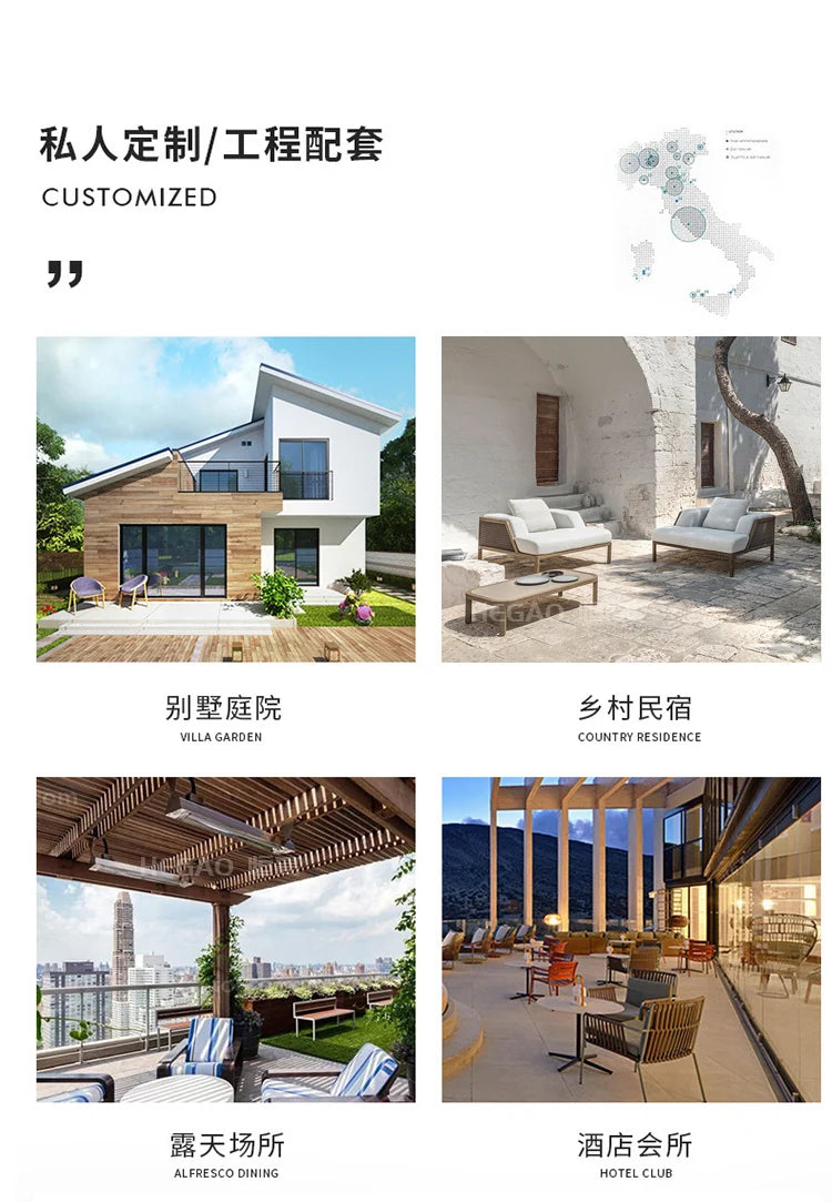 Outdoor rattan sofa, outdoor garden, courtyard, waterproof, sun protection, leisure terrace, furniture combination