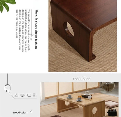 Japanese Solid Wood Coffee Table for Living Room Furniture Sofa Side Table Light Luxury Minimalist Household Window Small Table