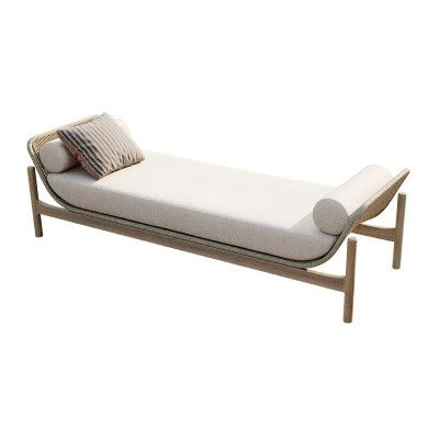 Outdoor rattan sofa courtyard garden open-air balcony leisure outdoor solid wood teak villa