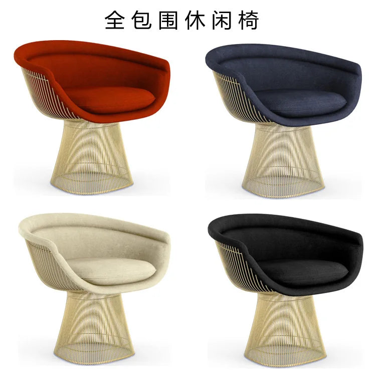 High end, stainless steel, dining chair, single sofa chair designer