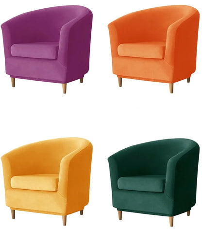 Velvet Sofa Cover Single Sofa Cover for Living Room Elastic Solid Color Armchair Slipcover for Bar Home Counter with Seat Covers