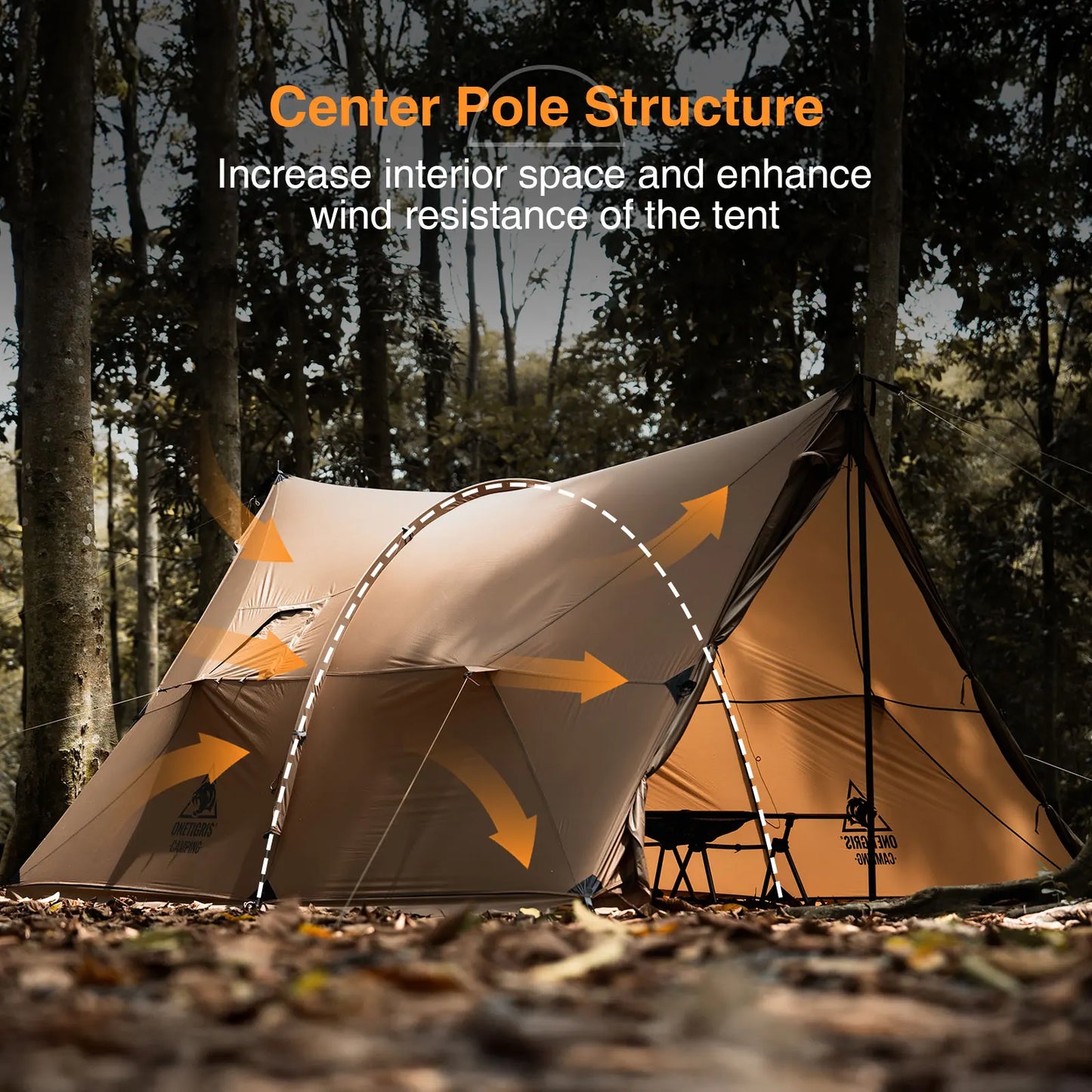 Onetigris ASH Hammock Canopy 4 Person Camping Hot Tent with Stove Jack 4 Season Waterproof Windproof for Survivalist Hiking
