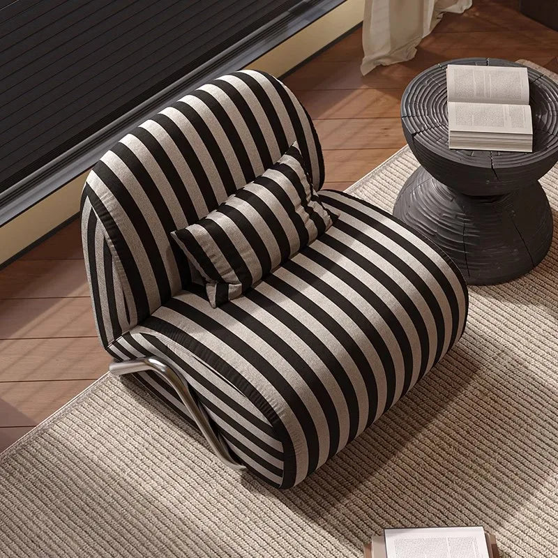 Light luxury modern wind leisure chair designer recliner balcony single chair living room comfortable lazy single