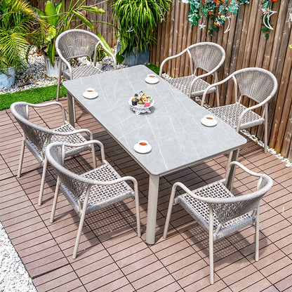 Aluminum Frame Outdoor Chairs Set of 2 PE Rope Patio Chair All Weather Bistro Chair Garden Chair for Hotel Restaurant Backyard