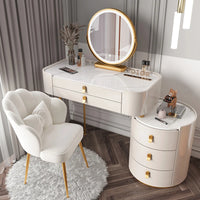 Solid wood new dresser glass bedroom modern simple style light luxury Internet celebrity small makeup table rock slab makeup