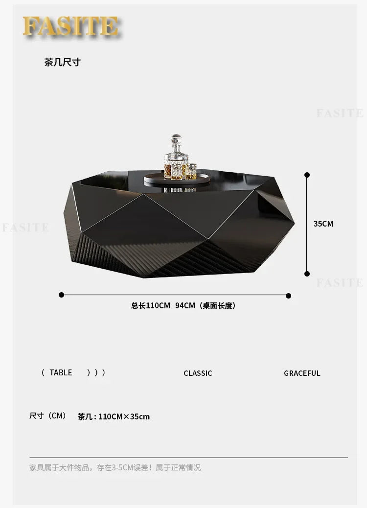 Fashion Italian minimalist gold diamond coffee table designer high-end small apartment modern
